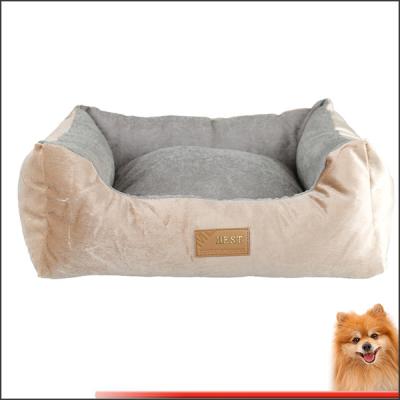 China outdoor pet bed Stripes short plush pp cotton pet beds china factory for sale