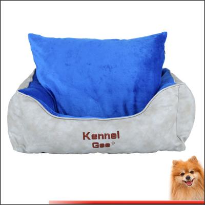 China cheap dog beds for large artificial leather and short plush pp cotton pet bed for sale