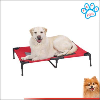 China Summer Portable Travel Dog's Pet Camping Elevated Steel-Framed Bed Cot with Knitted Fabric for sale