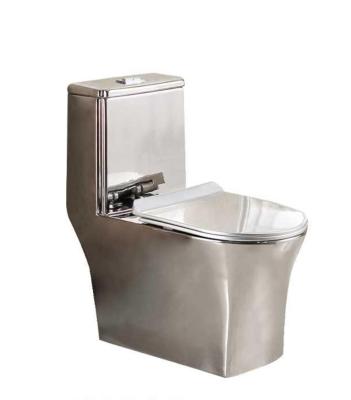 China Double-flush toilet sets ceramic bathroom accept OEM simple elegant design silver plated one-piece toilet bowl China hot sale toilet cabinet for sale