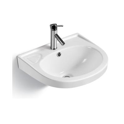 China Wholesale Cheap White Ceramic Hand Wash Basin Small Bathroom Wall Hung Basin for sale