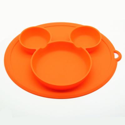 China Children's Dishes With Suction Functions For Babies Silicone Baby Dishes Rolls Place Mat Heat Resistance Silicone Children Dishes for sale