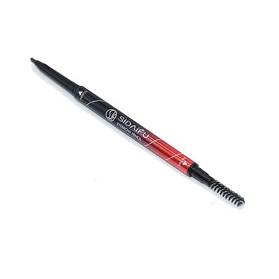 China Waterproof 2 in 1 Flat Waterproof Eyebrow Pencil with Eyebrow Brush 4 Color Double Pointed Eyesbrow Pen Custom Label for sale