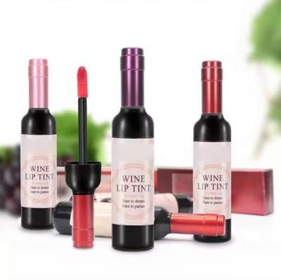 China Customized Moist Lipstick Waterproof Lip Gloss Magic Vegan Red Wine Bottle Design Lipstick Low MOQ for sale