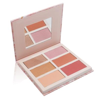 China Best Supplier Waterproof Vegan Private Label Makeup Cheek Long Lasting Shiny Colors Blush Palette for sale