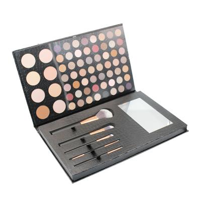 China Waterproof Cosmetic High Pigment Vegan Eyeshadow 58 Color + Customizable Makeup 8 Color Blusher +5pcs Eyeshadow Palettes Kit Brush for sale