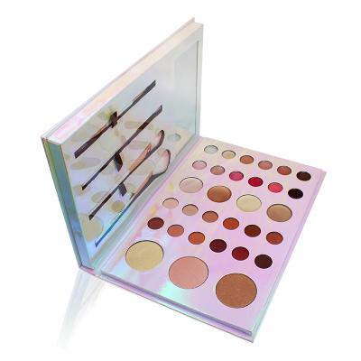 China Combo Matte Eye Shadow Palette With Pearl Makeup Custom Logo Eye Shadow Palette Smoky Sunscreen Eyeshadow Combo Set Brush for sale