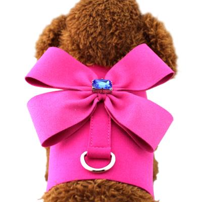 China Hit Amazon Designers Personalized Pet Vest Custom Harness Bow Dog Harness for sale