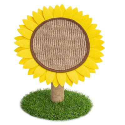 China Travel Factory Wholesale Round Cat Board Sisal Sunflower Cat Rising Cat Climbing Grab Frame for sale