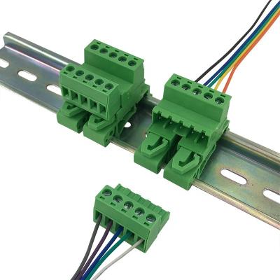 China PA66 cable for wiring din pluggable rail terminal block with 5.08MM pitch male and female part for sale