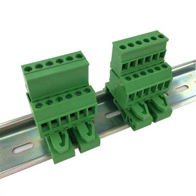 China PA66 5.08mm Pitch Pluggable Wire To XK2EDGUVK-5.08 Rail Mount Terminal Block Din Type Male And XK2EDGKB-5.08 Female Vertical for sale