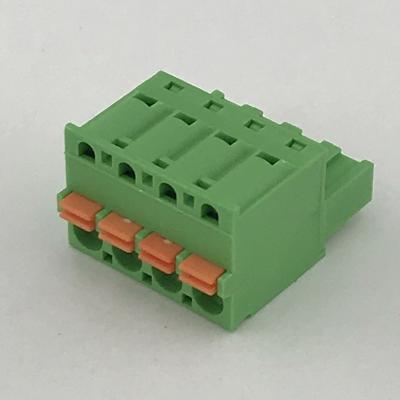 China PA66 Front Plug Spring Terminal Block Pitch 5.08MM XK2EDGKD-5.08MM for sale