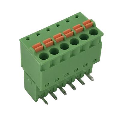 China PA66 3.81mm Pitch Spring Plug In Spring Type PCB Terminal Block Connector XK15EDGKD for sale