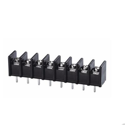 China PA66 8.25mm Pitch Black Barrier Terminal Block Connector With Offset Pins for sale