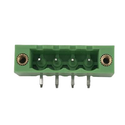 China PA66 5.08mm Pitch PCB 4 Pin Terminal Block With Brass Pin Connector XK2EDGRM for sale