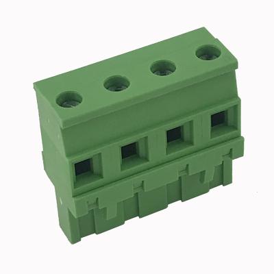 China PA66 7.62MM Pitch Vertical Pluggable Terminal Block Connector for sale