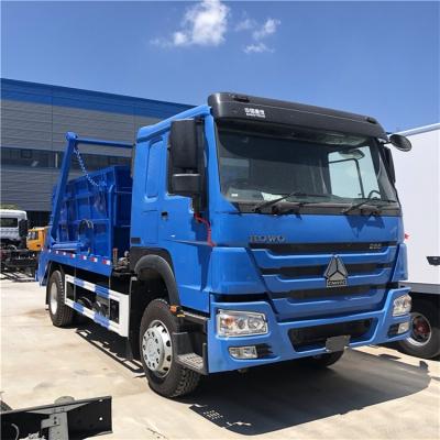 China Hot Selling Building Material Stores HOWO 4x2 8CBM 10CBM Capacity 10Tons Swing Arm Container Garbage Truck for sale