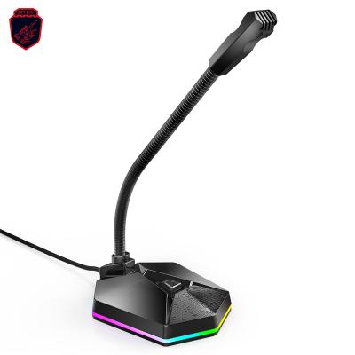 China Fashion Convenient Appearance Low Noise And Bass Distortion Voice Colorful Lighting Cable Microphone For Computer Game Dedicated for sale