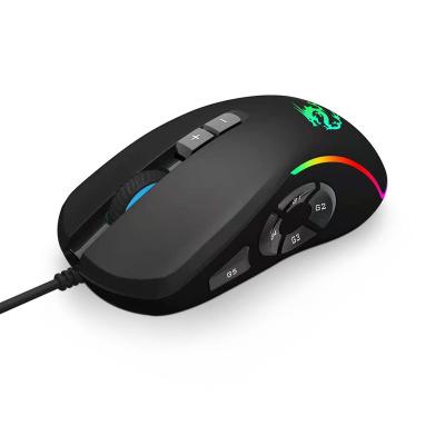 China Ergonomic Computer Mouse Black Adjustable Logo Programmable Cable Ergonomic Mouse Custom DPI RGB for Notebook Laptop PC Desktop Gamers for sale