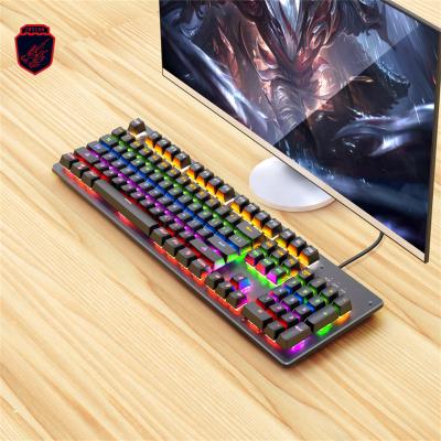 China Palm Rest Marquee Effect Popularity RGB Backlight Wired High Response Mechanical Gaming Keyboard For Gamer Home Administrative Staff for sale