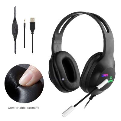 China Hot Selling Headband OEM Black Gaming Earphone Wired Gaming Headset With Volume Adjustment For Gaming for sale