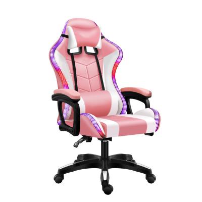 China New Design Adjustable PC Gaming Chair High Quality (Height) Best Selling Gaming Chair With Neon Lights For Gamer Home Office Computer Use for sale