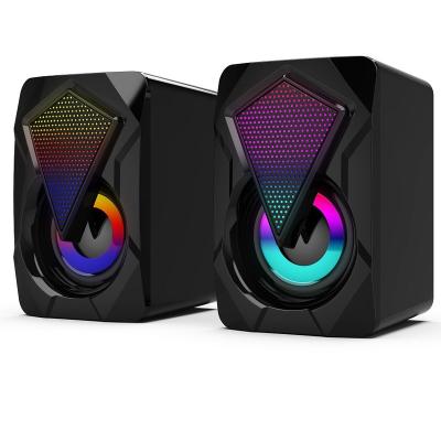 China OEM 2.0 USB Colorful Smart Speaker Wired Music Equipment Loudspeaker Heavy Bass Surround Gaming Music Computer For PC for sale