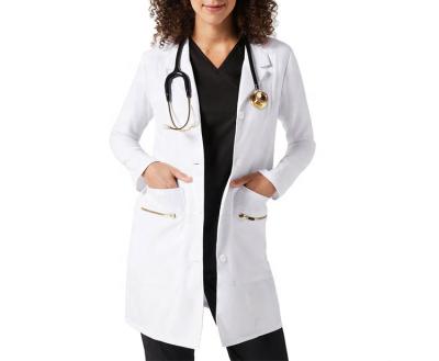 China Doctor Women Lab Coats White Dental Zipper Working Pockets Scrubs Nurse Scrubs White Lab Uniform Coat for sale