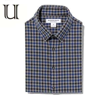 China High Quality Single Button Cotton Long Sleeve Shirt Men's 100% Plaid Casual Shirt Anti-pilling Shirt Casual Shirt for sale