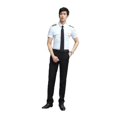 China Custom Unisex Airline Airline Pilot Uniform Airline Stewardess Uniform Short Sleeve Shirt Airline Uniforms for sale