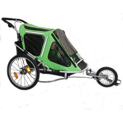 China Factory Eco-friendly Child Bike Trailer Children Baby Pram Bicycle Stroller Suspension Jogger Bicycle Trailer Directly for sale