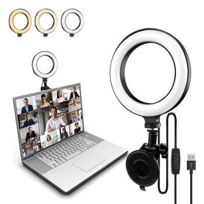 China 6inch Ring Light Computer Laptop Ringlight LED Fill Lighting Video Conference Light Kit For Remote Working Call Recording 6inch With Suction Cup for sale