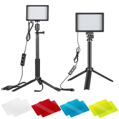 China Newest 2 Packs 4 Colors Filters Dimmable 5600K USB 66 LED Brightness Light Photographic Video Lighting With Tripod Light-AB Square for sale