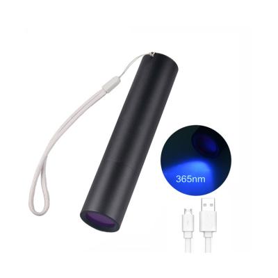 China Currency/Bill/Jade Detection/Fingerprint/Crime Scene Detection Led TorchlightUSB Cat Urine Money Detector Aluminum Alloy Dog Waterproof UV Rechargeable Lamp- 365NM torch for sale