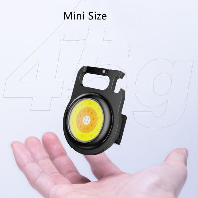 China Red LED filling; Green LED fully charged. New Arrival Mini COB LED Small Flashlight USB Flashlight Work Light Portable Rechargeable Bright Key Chain Light Flashlights for sale