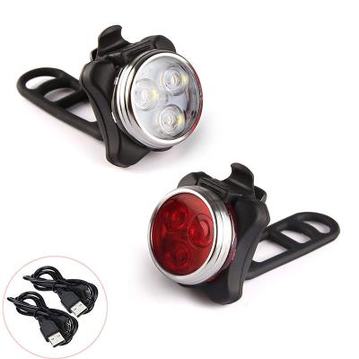 China Super Bright Led USB Bike Light Set Headlight Taillight Combinations Usb Rechargeable Bike Light Hot Selling Bike Light Flashlight Manufacturer for sale