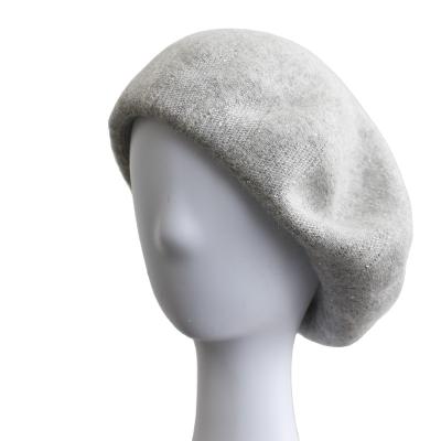 China New Arrival Fashion COMMON Gray Winter Women Hat Warm Beret Hat Knitted Hat For Women for sale