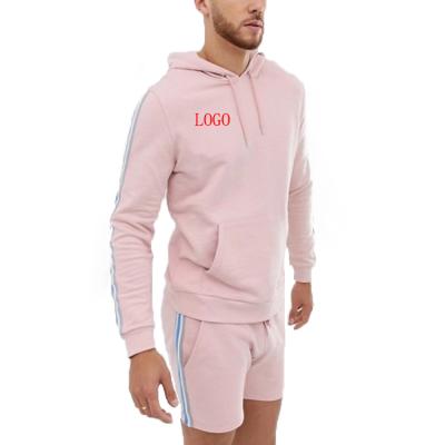 China Breathable 2 Piece Shorts Set Summer Casual Hoodie Sets Color Block Patchwork Cotton Loose Fit Oversized Shorts Sets For Men for sale