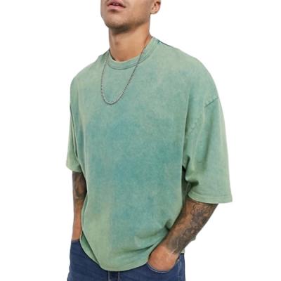 China Vintage QUICK DRY Casual Patchwork Acid Wash Cotton Hiphop Mens T-Shirts Plus Size 100% Oversized Crew Neck Loose Fit T Shirts for sale