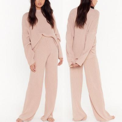 China Wholesale Breathable Fleece Pajamas Cotton Women Warm Winter Sweater Sleepwear Loose Plus Size Lounge Wear Set Women for sale