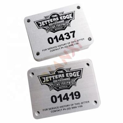 China Europe Metal Serial Number Plates QR Code Self Adhesive Barcode Tags Assets Aluminum Labels for sale