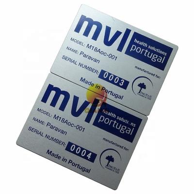 China China Custom Metal Copy Die Cut Self Adhesive Label Plate Brand Logo Stickers Anodized Aluminum 3d Nameplates for sale