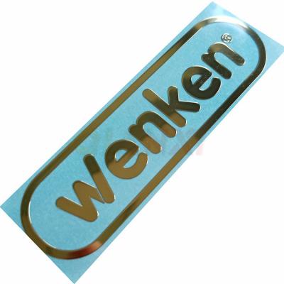 China 3d waterproof silver electroforming labels gold plating metal transfer nickel logo stickers for sale