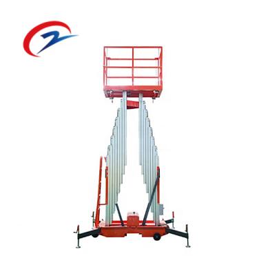 China Aluminum alloy efficient and safe small mini mast hydraulic lift tables/single mast aluminum work aerial work platform for sale