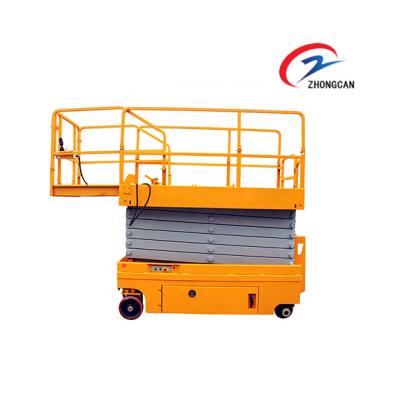 China Safety Easy Operation Small Electric Hydraulic Scissor Lift Outdoor Platform / Mobile Hydraulic Scissor Lift Platform for sale