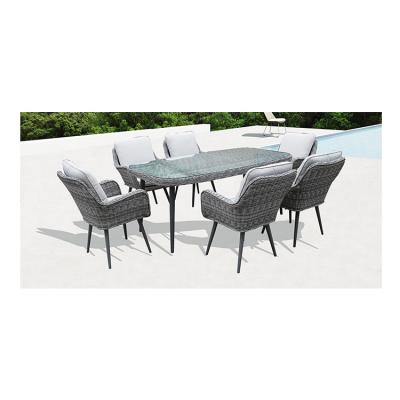 China Modern high quality outdoor comfort garden table garden furniture chair wicker dining set for sale