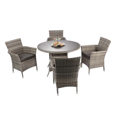 China Modern hot sale 5pcs garden frame aluminum rattan outdoor table and chair set for sale