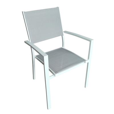 China Modern custom arm beach chair dining chairsling aluminum outdoor patio chairs with seat and back for sale