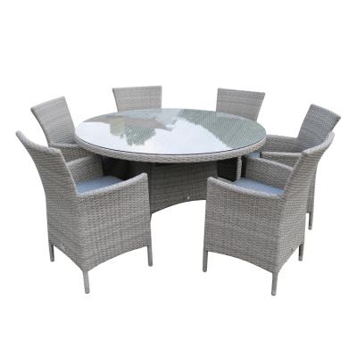 China 6pcs Outdoor Modern Outdoor All Weather Rattan Rattan Table and Chairs Wicker Chair Set for sale