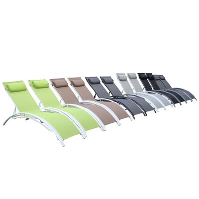 China White Aluminum Outdoor Pool Chair Beach Chair Sun Bed Sofa Beach Modern Lounger for sale